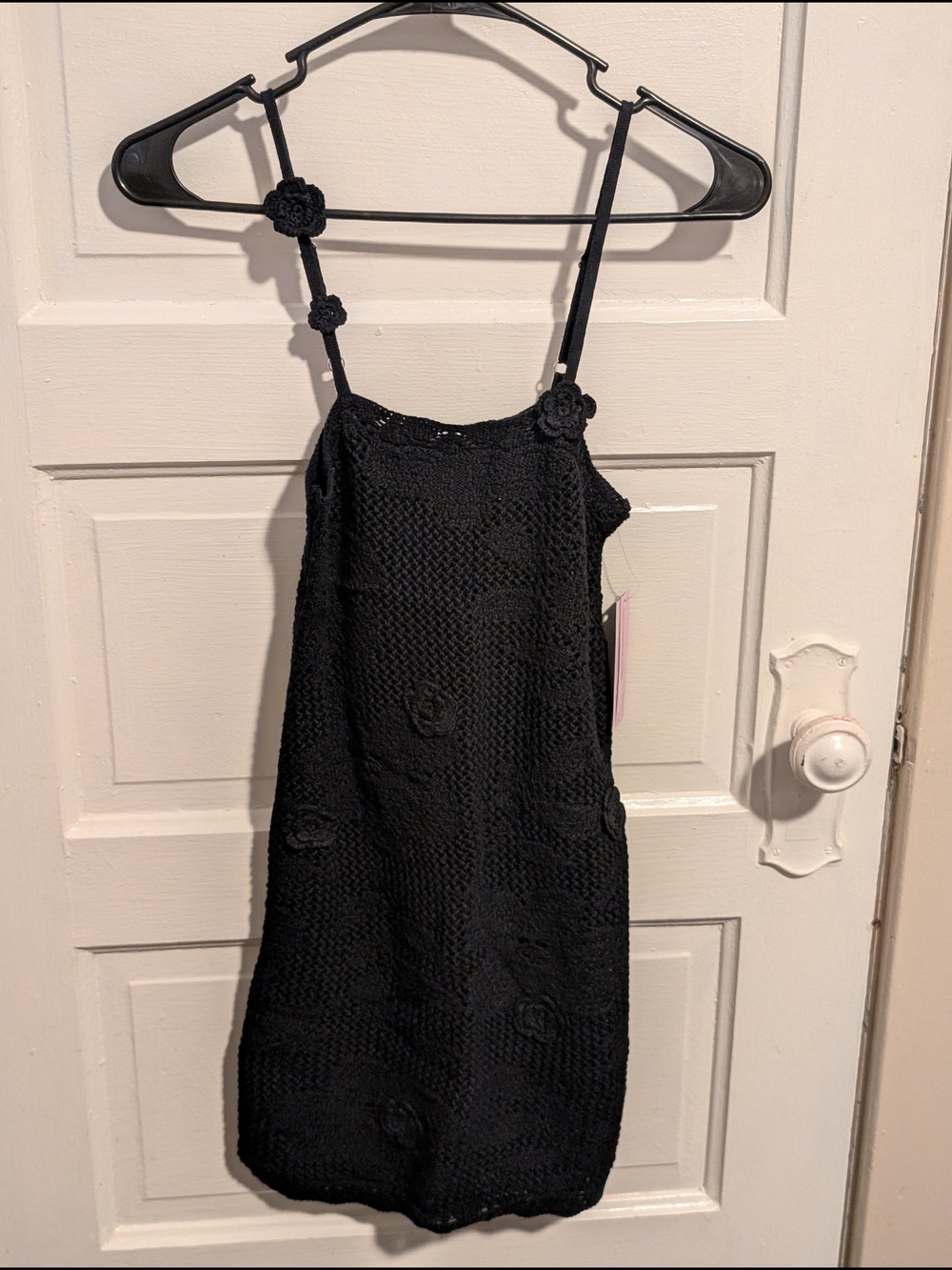 NWT Black Floral Summer Crochet Knit Mini Dress Wild Fable XXS